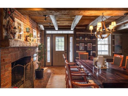 5795 Second Line, Erin, ON - Indoor Photo Showing Dining Room With Fireplace