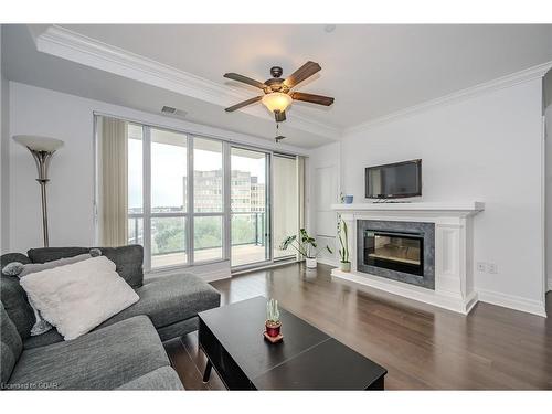 708-160 Macdonell Street, Guelph, ON - Indoor Photo Showing Living Room With Fireplace