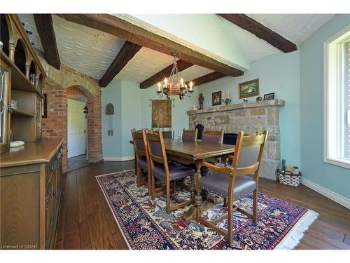 307466 Hockley Road, Hockley, ON - Indoor Photo Showing Dining Room With Fireplace