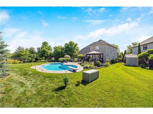 145 Wheeler Court, Rockwood, ON - Outdoor With In Ground Pool With Backyard