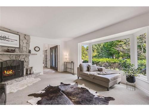 20 Wildan Drive, Hamilton, ON - Indoor Photo Showing Living Room With Fireplace