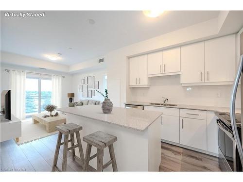 420-251 Northfield Drive East, Waterloo, ON - Indoor Photo Showing Kitchen With Double Sink With Upgraded Kitchen