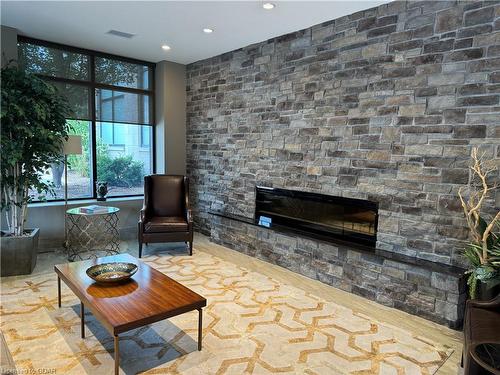 1508-160 Macdonell Street, Guelph, ON - Indoor Photo Showing Living Room With Fireplace