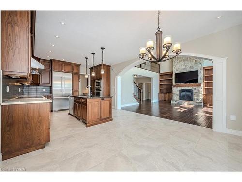 8 Paddison Court, Guelph, ON - Indoor Photo Showing Kitchen With Fireplace