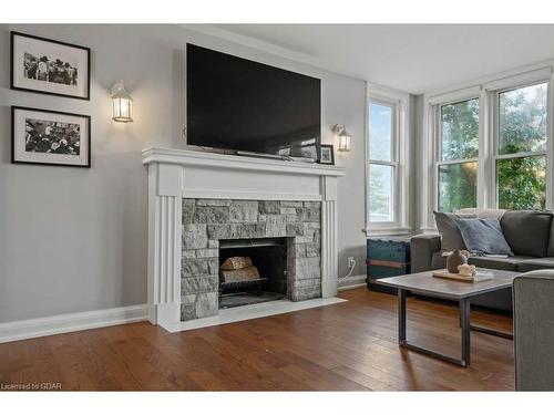 255 Gowrie Street S, Fergus, ON - Indoor Photo Showing Living Room With Fireplace