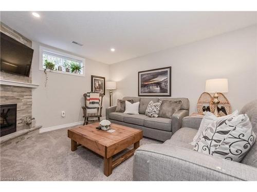 103 Halls Drive, Elora, ON - Indoor Photo Showing Living Room With Fireplace