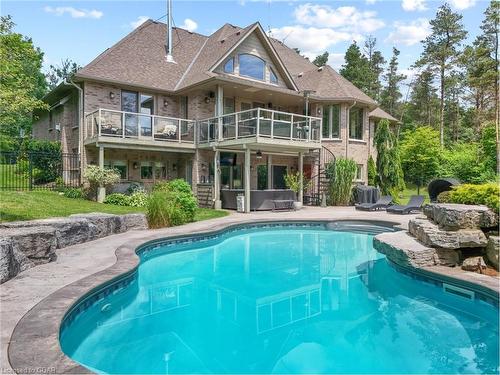 209 Hume Road, Puslinch, ON - Outdoor With In Ground Pool With Balcony With Deck Patio Veranda With Backyard