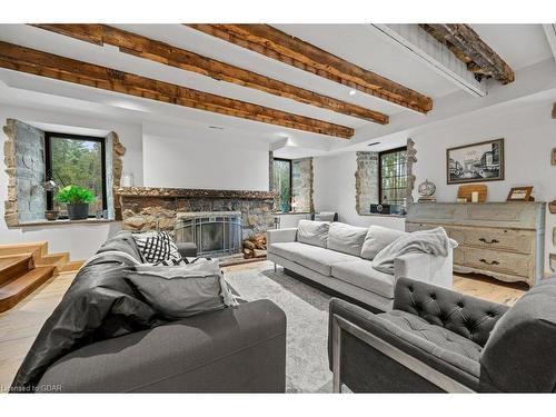 13567 Second Line, Milton, ON - Indoor Photo Showing Living Room With Fireplace