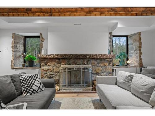 13567 Second Line, Milton, ON - Indoor Photo Showing Living Room With Fireplace