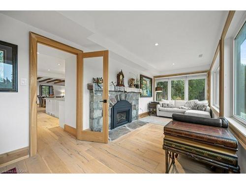 13567 Second Line, Milton, ON - Indoor Photo Showing Living Room With Fireplace