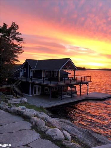 12 Ouno Island, Muskoka Lakes, ON - Outdoor With Body Of Water With Deck Patio Veranda With View