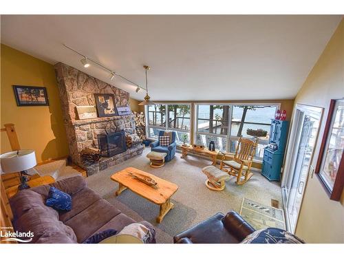234 North Shore Drive, Tiny, ON - Indoor Photo Showing Living Room With Fireplace