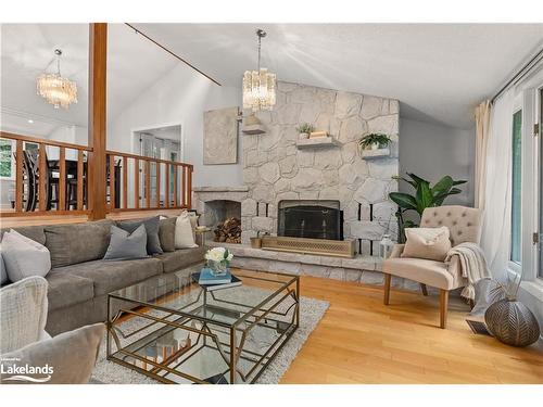 4428 Kawagama Lake Road, Dorset, ON - Indoor Photo Showing Living Room With Fireplace
