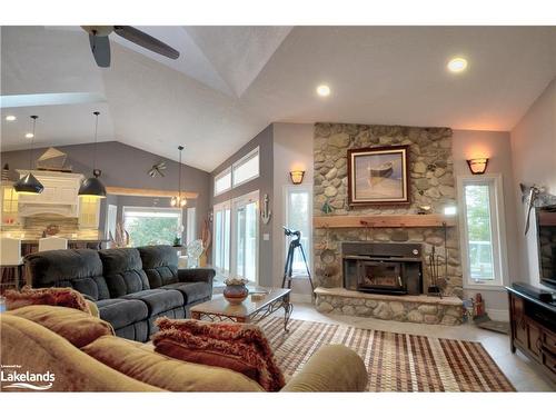 80 Corey Crescent, Tobermory, ON - Indoor Photo Showing Living Room With Fireplace