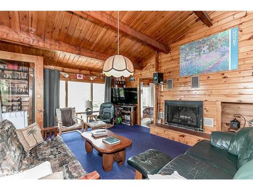 B207-7 Wahsoune Island, Archipelago South, ON - Indoor Photo Showing Living Room With Fireplace