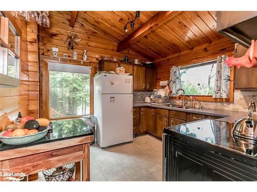 B207-7 Wahsoune Island, Archipelago South, ON - Indoor Photo Showing Kitchen With Double Sink