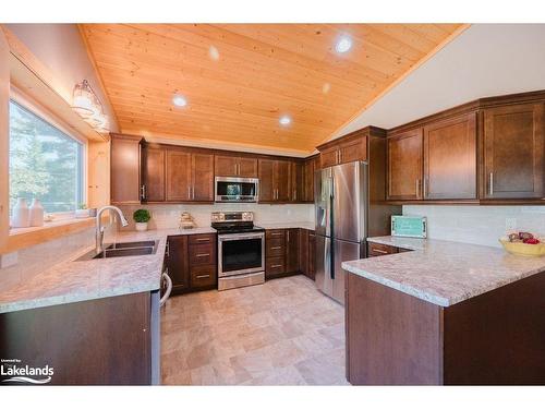 4574 Highway 11 N, Temagami, ON - Indoor Photo Showing Kitchen With Double Sink