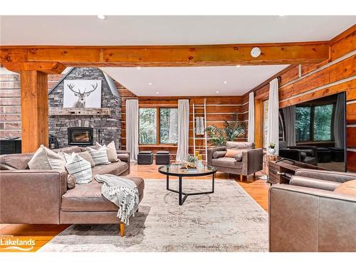 245596 22 Side Road, Meaford, ON - Indoor Photo Showing Living Room With Fireplace