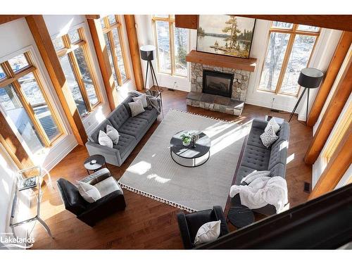 1016 Lawland Heights Road, Gravenhurst, ON - Indoor Photo Showing Living Room With Fireplace