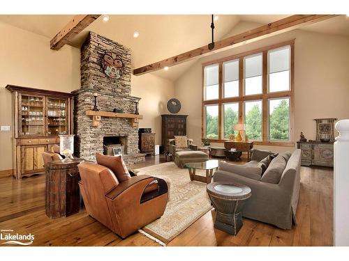 415763 10Th Line, The Blue Mountains, ON - Indoor Photo Showing Living Room With Fireplace