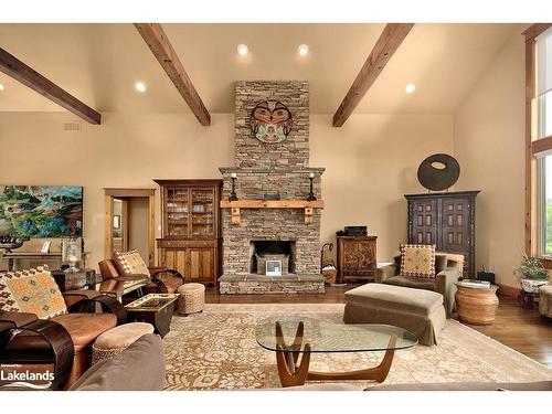 415763 10Th Line, The Blue Mountains, ON - Indoor Photo Showing Living Room With Fireplace