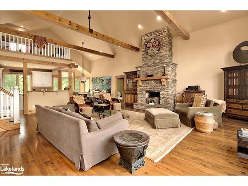 415763 10Th Line, The Blue Mountains, ON - Indoor Photo Showing Living Room With Fireplace