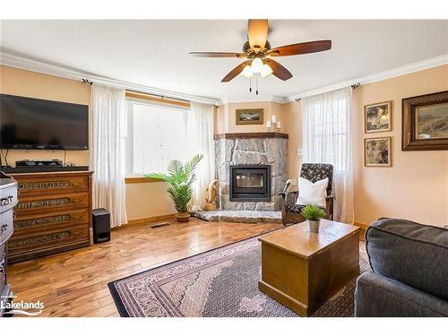 2592 Haliburton Lake Road, Haliburton, ON - Indoor Photo Showing Living Room With Fireplace