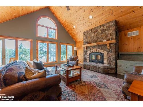 1334 Hard Wood Lane, Haliburton, ON - Indoor Photo Showing Living Room With Fireplace