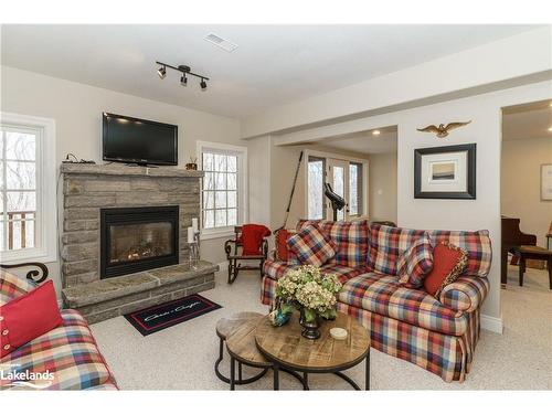 48 Estate Drive, Port Carling, ON - Indoor Photo Showing Living Room With Fireplace