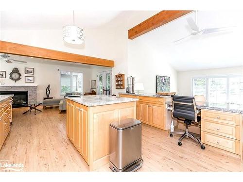 36 Rosemary Road, Tiny, ON - Indoor Photo Showing Office With Fireplace