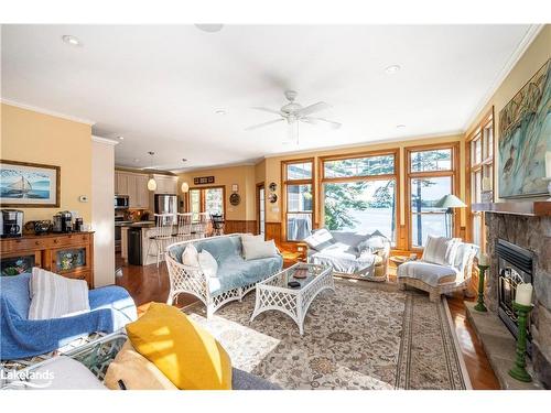 1087 Torpitt Road, Severn Bridge, ON - Indoor Photo Showing Living Room With Fireplace