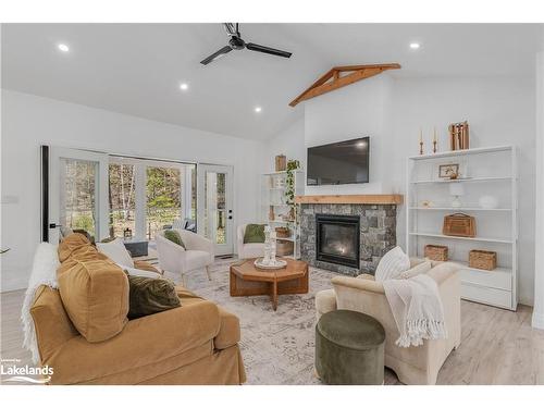 150 Deerfoot Trail, Huntsville, ON - Indoor Photo Showing Living Room With Fireplace