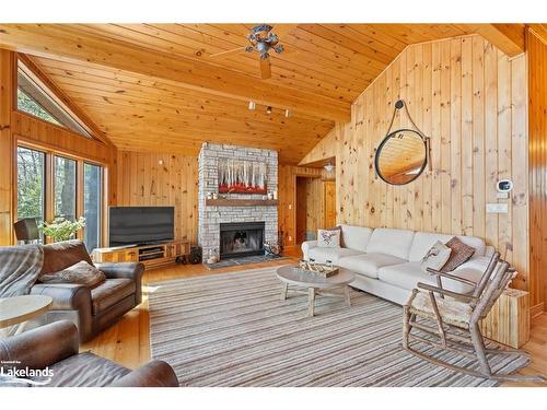 1824 Kilworthy Road, Gravenhurst, ON - Indoor Photo Showing Living Room With Fireplace