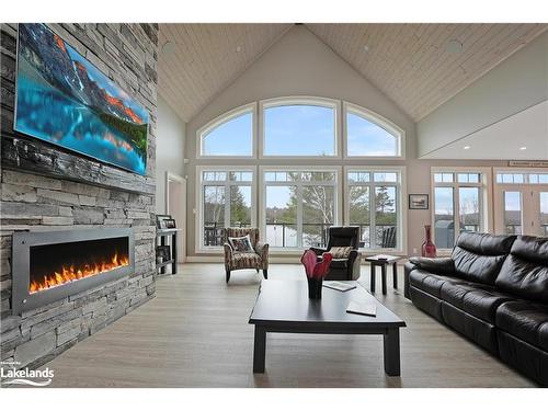 2043 Watts Road, Haliburton, ON - Indoor Photo Showing Living Room With Fireplace