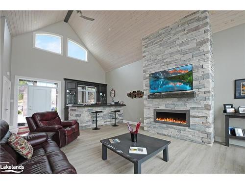 2043 Watts Road, Haliburton, ON - Indoor Photo Showing Living Room With Fireplace
