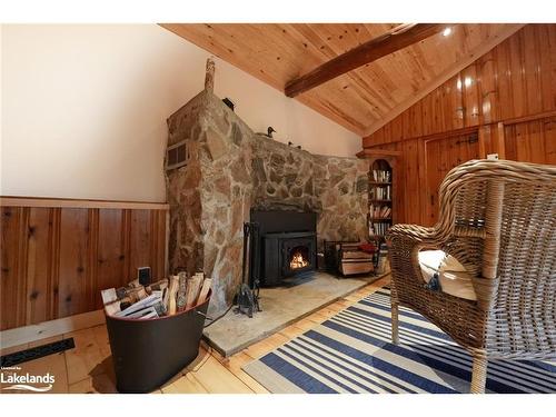 1214 Ursa Road, Highlands East, ON - Indoor With Fireplace