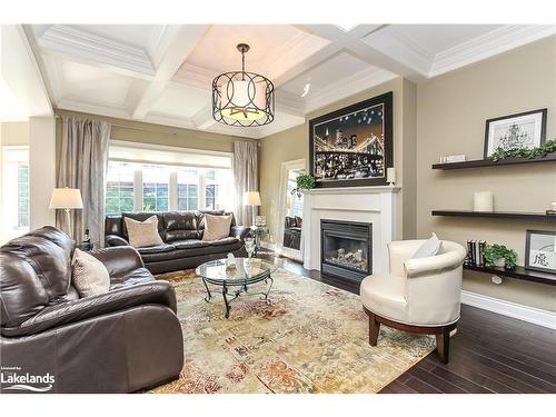 16 Basswood Drive, Wasaga Beach, ON - Indoor Photo Showing Living Room With Fireplace