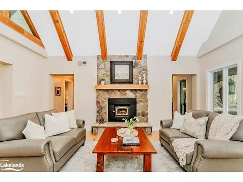 1259 Golf Course Road, Huntsville, ON - Indoor Photo Showing Living Room With Fireplace