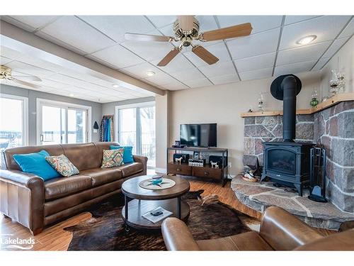 409 Pheasant Lane, Midland, ON - Indoor Photo Showing Living Room With Fireplace