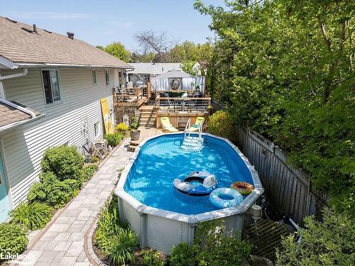 90 Manning Avenue, Collingwood, ON - Outdoor With Above Ground Pool With Deck Patio Veranda With Exterior