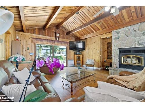1260 Winders Bay Road, Baysville, ON - Indoor Photo Showing Living Room With Fireplace