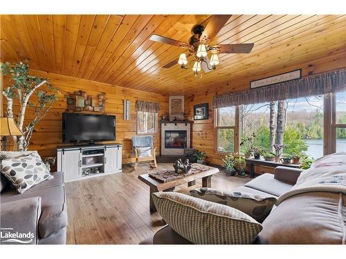 45 Carfrae Court, Bancroft, ON - Indoor Photo Showing Living Room With Fireplace
