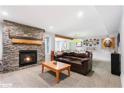 110 Evergreen Avenue, Tiny, ON - Indoor Photo Showing Living Room With Fireplace