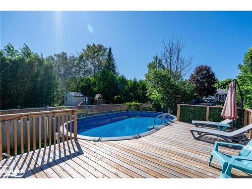 78 John Dillingno Street, Victoria Harbour, ON - Outdoor With Above Ground Pool With Deck Patio Veranda With Backyard