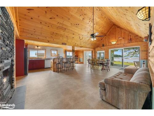 2 Is 420 Georgian Bay Island, Georgian Bay, ON - Indoor Photo Showing Living Room With Fireplace