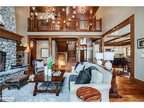 1902 Foxpoint Road, Dwight, ON - Indoor Photo Showing Living Room With Fireplace