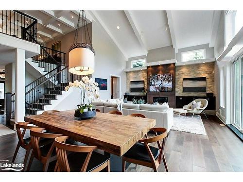 104 Hoggard Court, Thornbury, ON - Indoor Photo Showing Dining Room With Fireplace