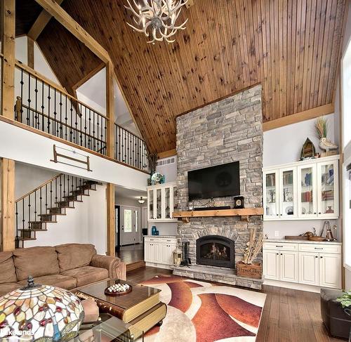 058151 12Th Line, Meaford, ON - Indoor Photo Showing Living Room With Fireplace