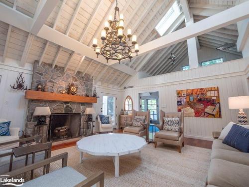 2105 Deer Island, Severn, ON - Indoor Photo Showing Living Room With Fireplace