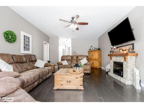 19 Falvo Street, Wasaga Beach, ON - Indoor Photo Showing Living Room With Fireplace